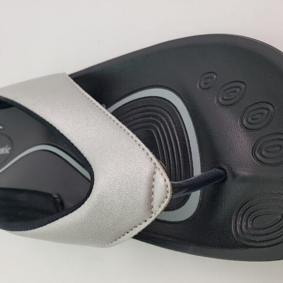 Aerothotic Pearly Fume Womens Size EU 39 US 8 Black Silver Flip Flop Sandals - Picture 9 of 11